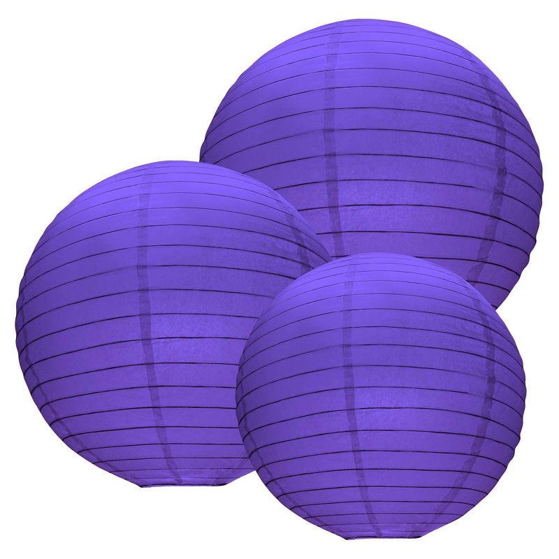 6ct 12" 14" 16" Multi Size Paper Lanterns Purple