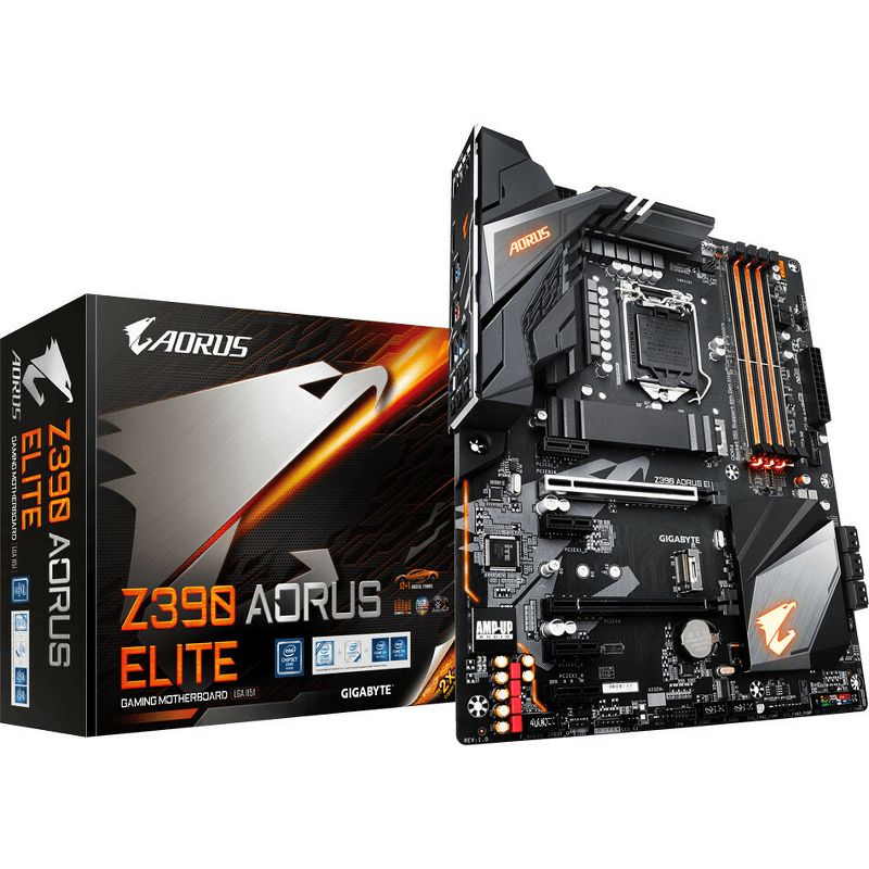 Aorus Ultra Durable Z390 AORUS ELITE Desktop Motherboard - Intel Chipset - Socket H4 LGA-1151 - 64 GB DDR4 SDRAM Maximum RAM - UDIMM, DIMM