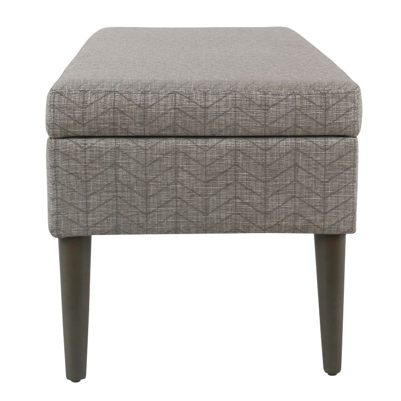Mid Century Storage Bench Textured Gray - HomePop