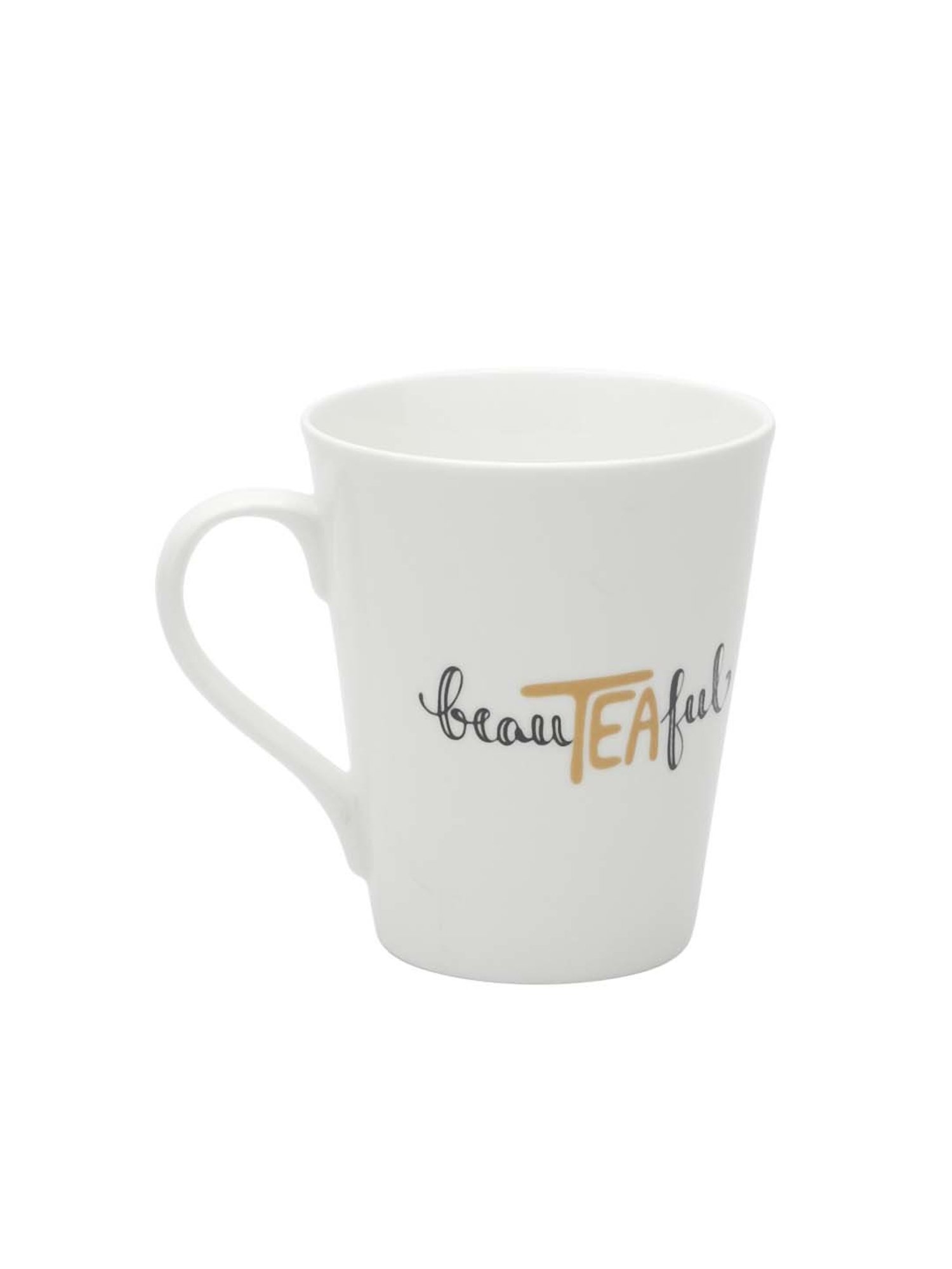 JCPL White & Black Ceramic 9.4 cm Milk Mug (0.33 L) - Set of 2