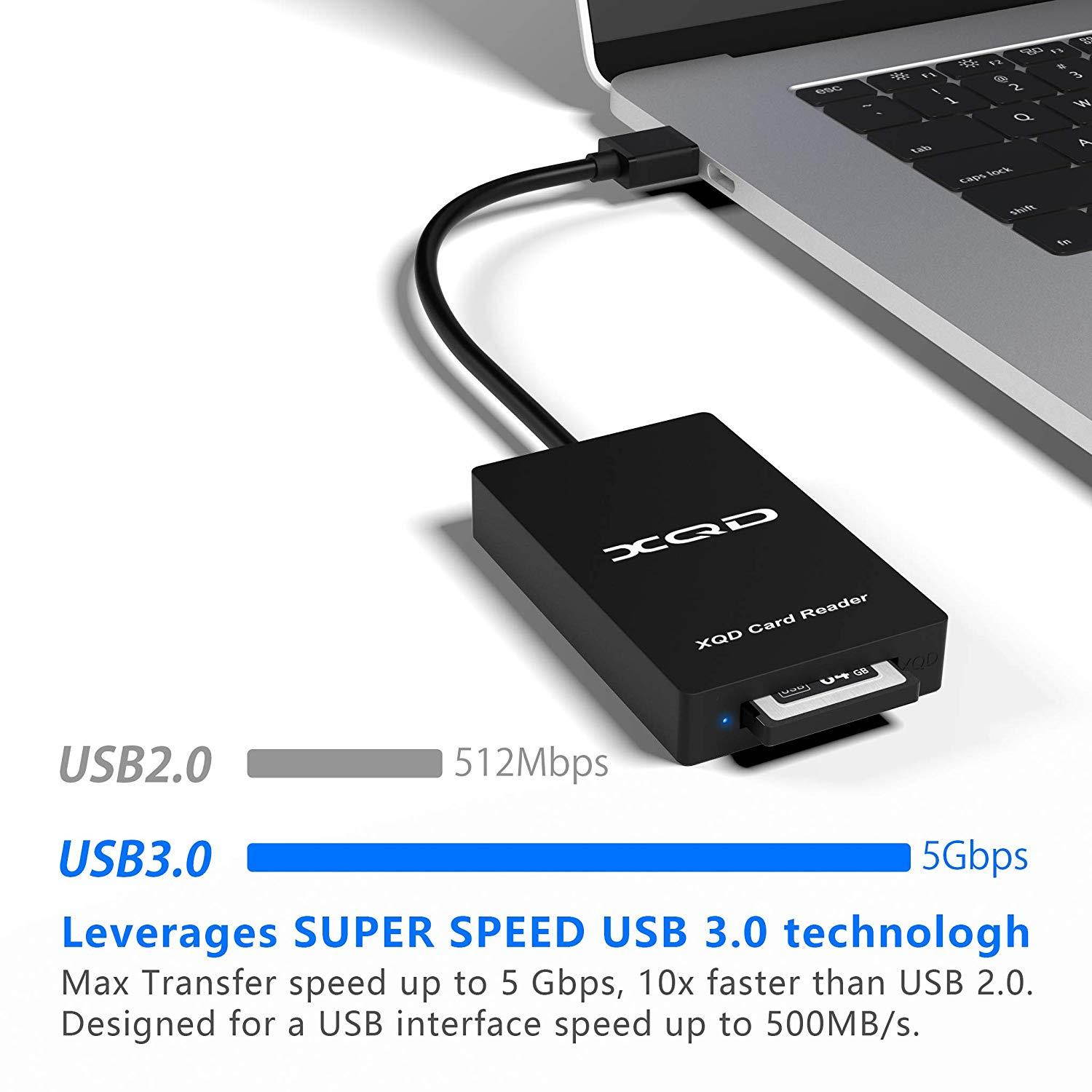 ?Upgraded Version?Cateck XQD Card Reader, 5Gpbs Super Speed USB 3.0 xqd memory card reader, Compatible with Sony G/M Series USB Mark XQD Card, Lexar 2933x/1400x USB Mark XQD Card, Support Windows/Mac