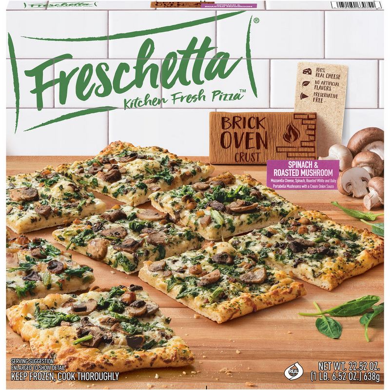 Freschetta Brick Oven Roasted Mushroom & Spinach Frozen Pizza - 22.52oz