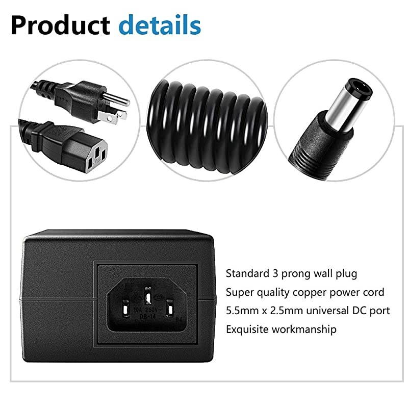 12V 10A 120W DC Power Supply Adapter 100V~240V AC to DC Converter 12 Volt 10 Amp Transformer 5.5x2.5mm Tip for 5050 3528 LED Strip Light 3D Printer LED Driver CCTV Security System LCD Monitor