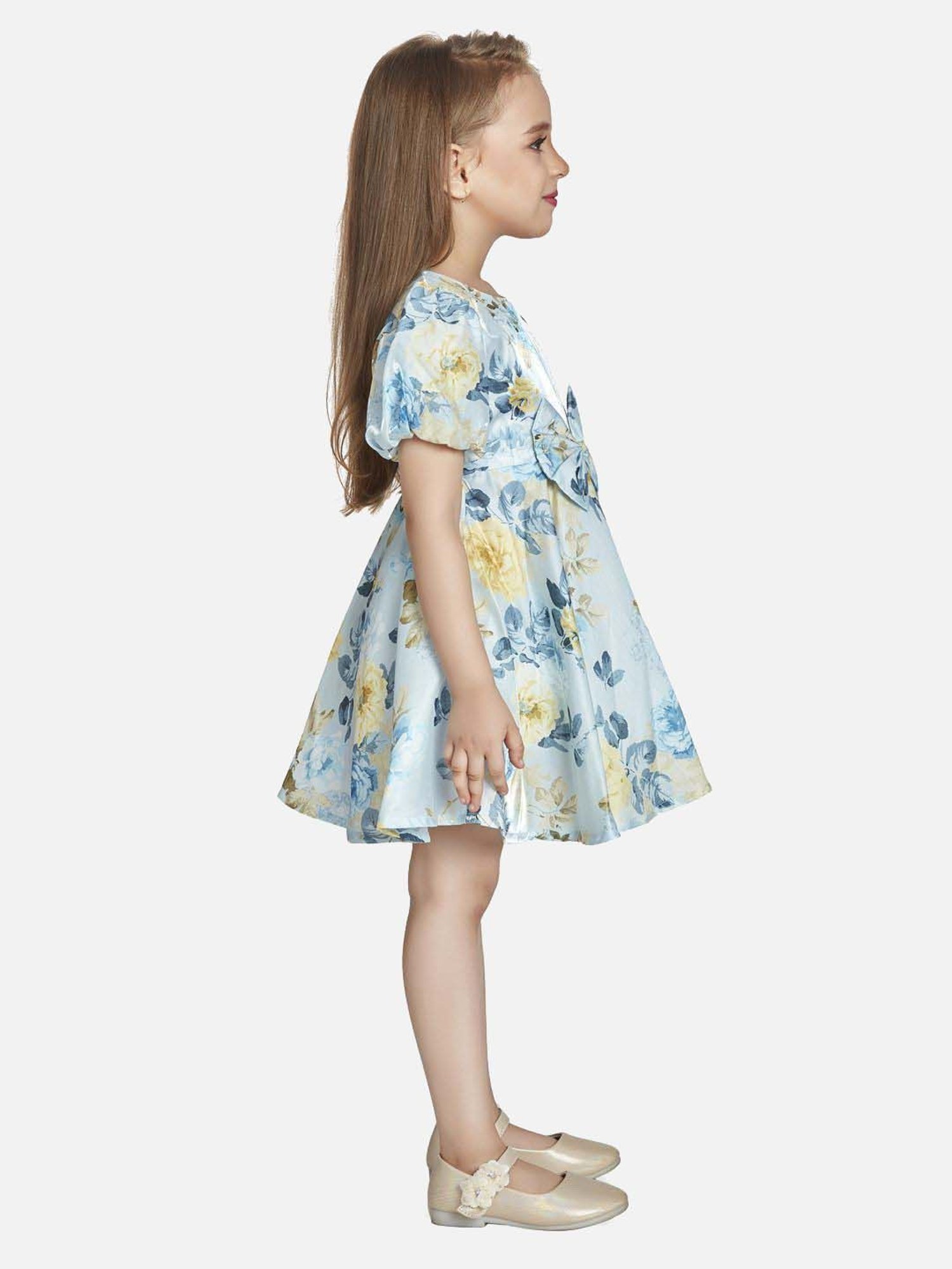 Peppermint Girls Blue Floral Dress