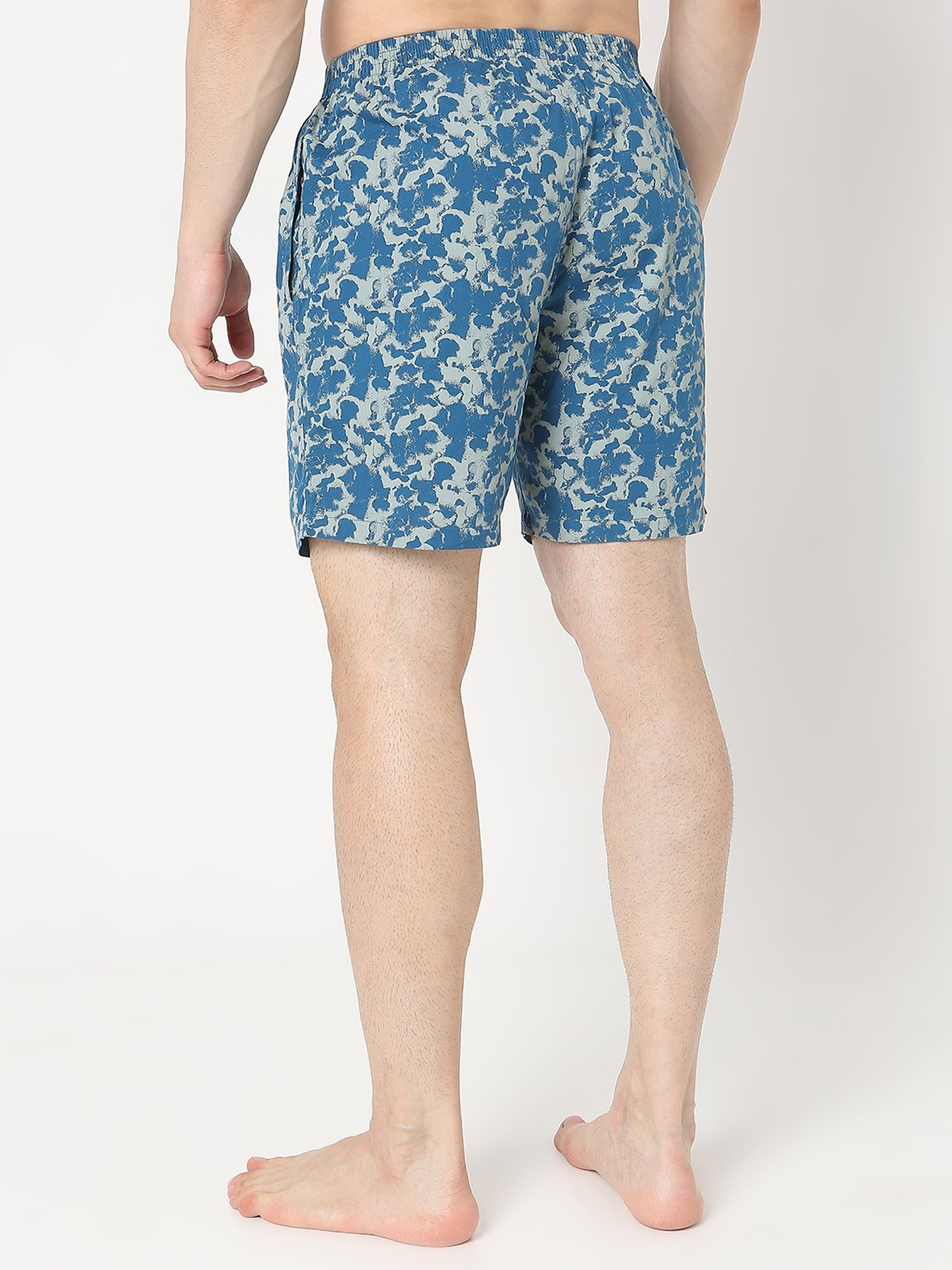UnderJeans by Spykar Light Blue Regular Fit Printed Boxer Shorts