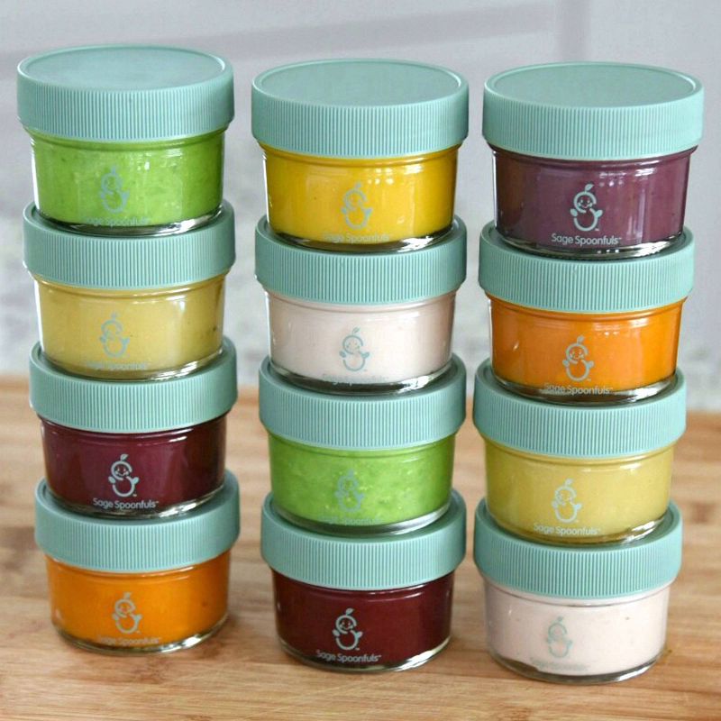 Sage Spoonfuls Glass Big Batch 12pk Baby Food Storage Container- Clear - 4oz