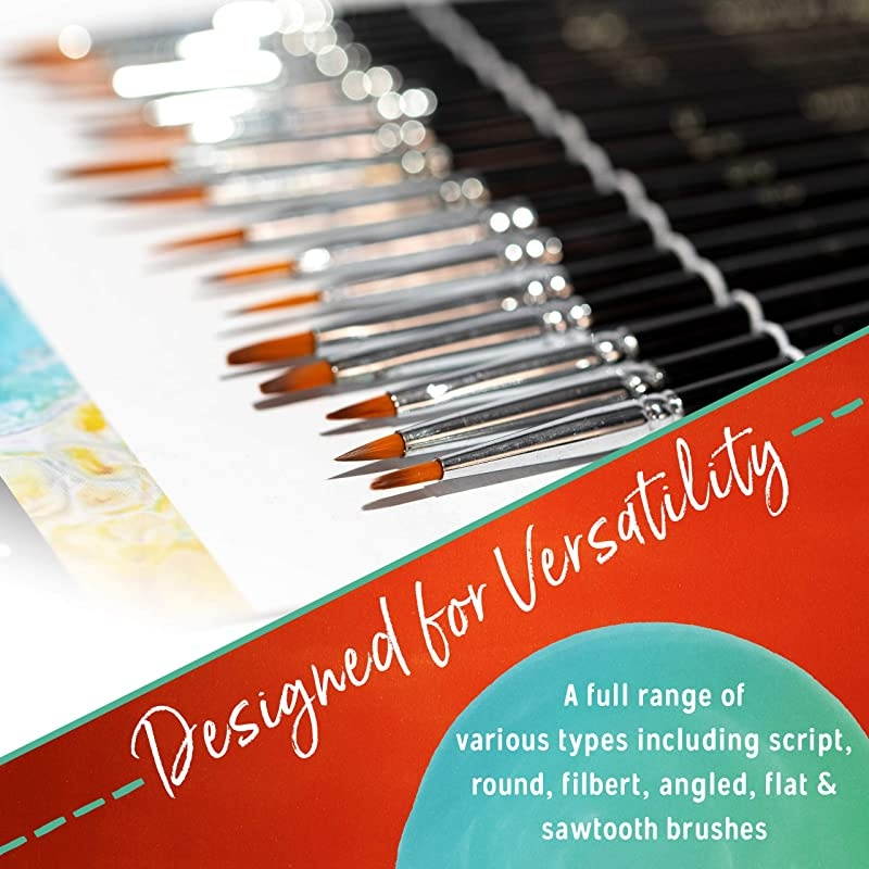 Paintbrushes 15 Piece Set for Detail Painting finetip Paint Brush Set Round Pointed Tips Nylon Hair for Acrylic amp Watercolor Paints