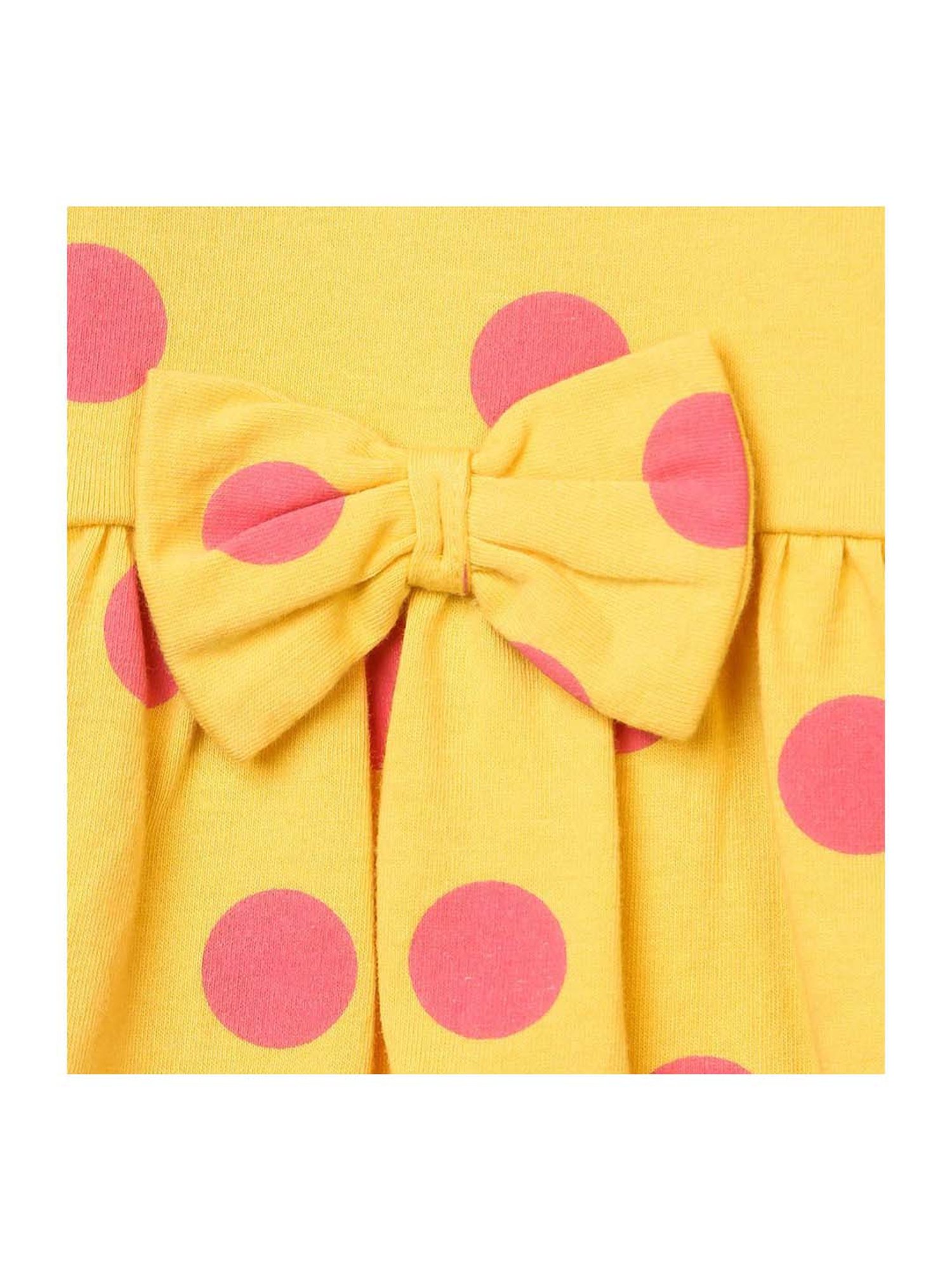 Nino Bambino Kids Yellow Cotton Printed Dress & Shorts