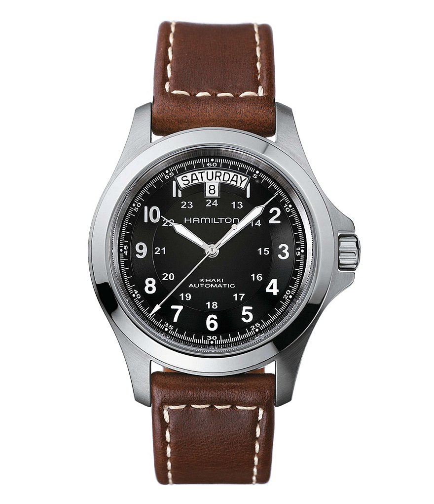 Hamilton Khaki King Automatic Day & Date Leather-Strap Watch
