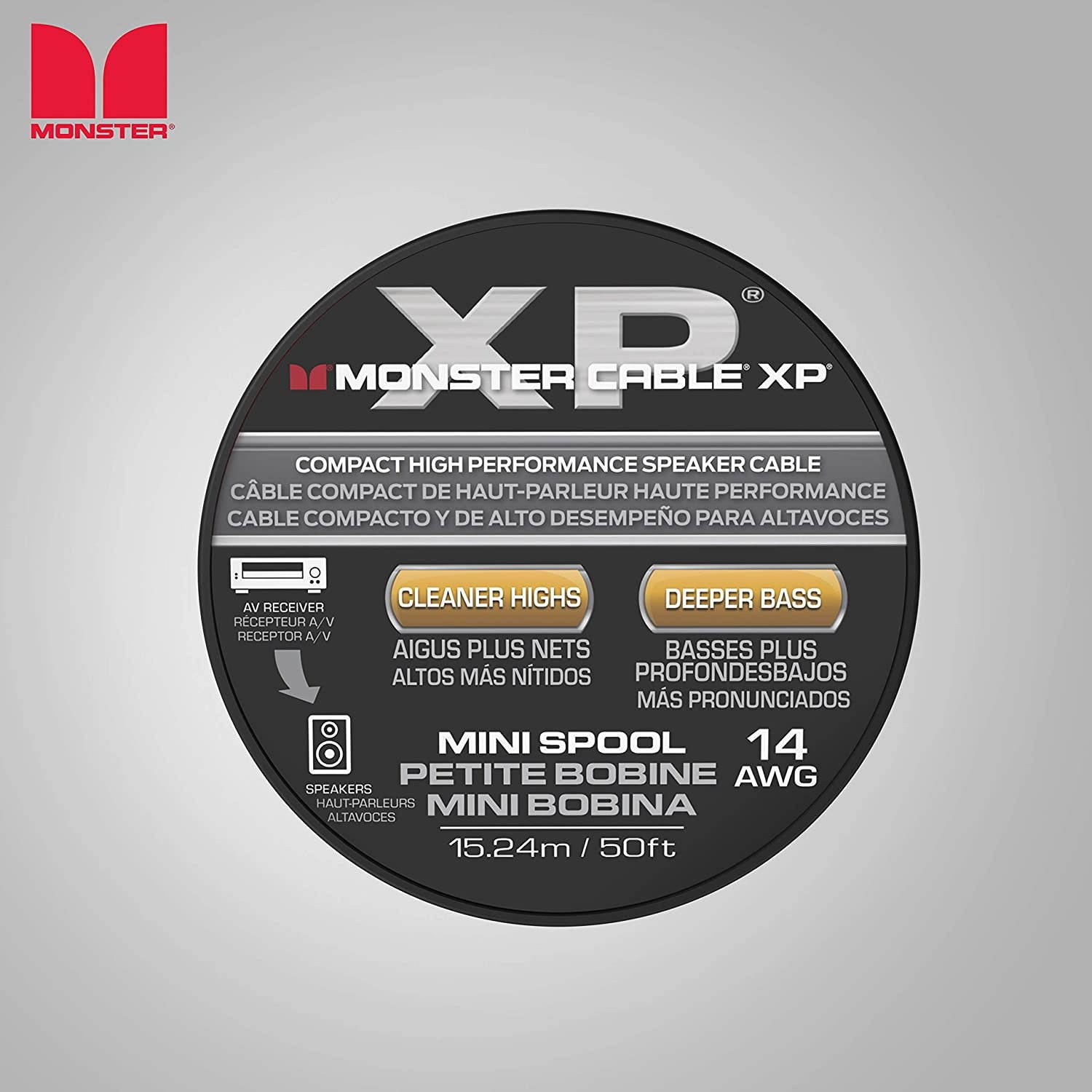 Monster XP Speaker Wire Copper Cable Spool 14 AWG 50 ft