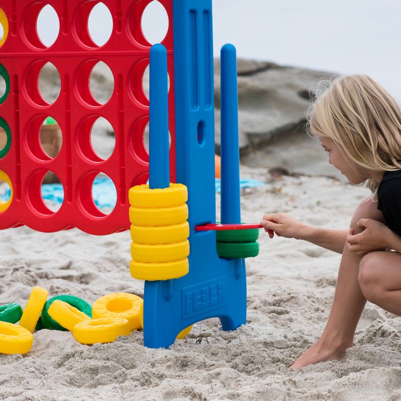 ECR4Kids Jumbo Four-To-Score Giant Game-Indoor/Outdoor 4-In-A-Row Connect - Primary Colors