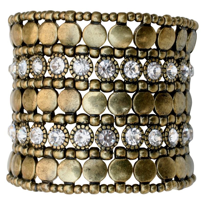 Zirconite Multi-Strand Bracelet with Bezel Crystals - Gold