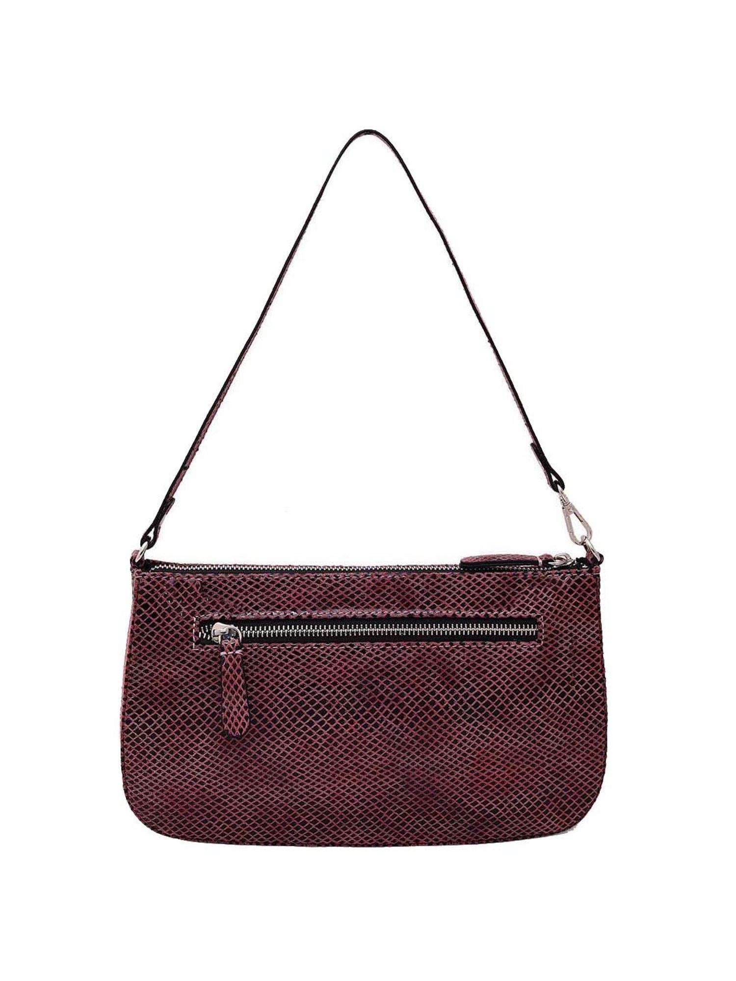 BELWABA Maroon Textured Small Shoulder Bag
