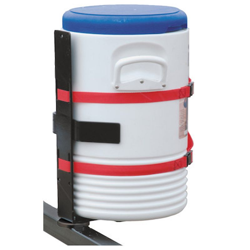 Buyers LT25 Landscaping Construction Truck and Trailer Carbon Steel Adjustable Strap Round 5 Gallon Water Cooler Rack, Black