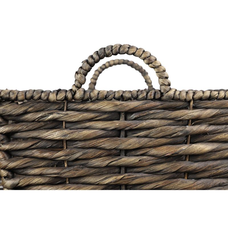 3pk Large Square Water Hyacinth Wicker Storage Baskets
