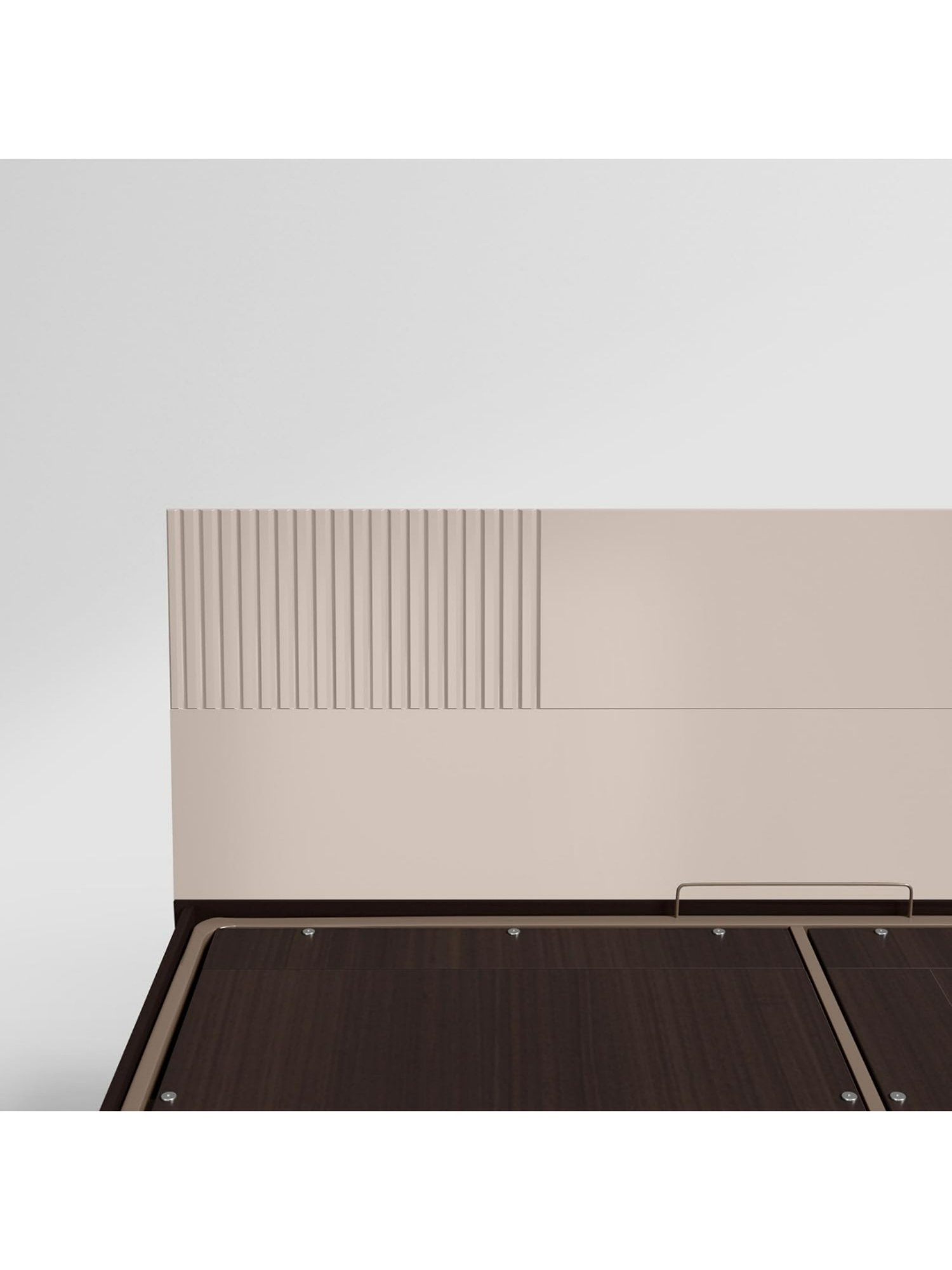 Godrej Interio Flutes Morf Cream Engineered Wood Queen Size Bed with Motorized Storage