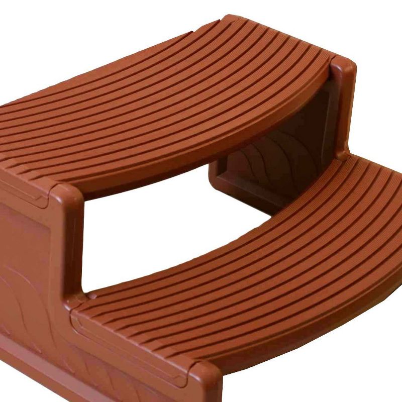 Confer Plastics Weather Resistant Patio Hot Tub & Spa Resin Handi-Steps, Redwood