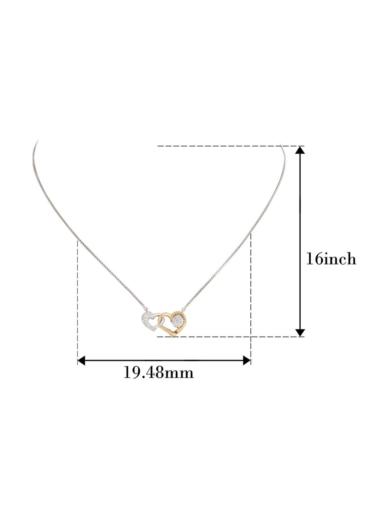 CKC 18k Gold & Diamond Pendant with Chain for Women