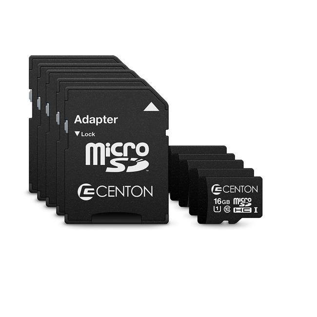 Centon Electronics S1-MSDHU1-16G-5-B UHS1 MP Essential Micro SDHC Card with Adapter - Pack of 5