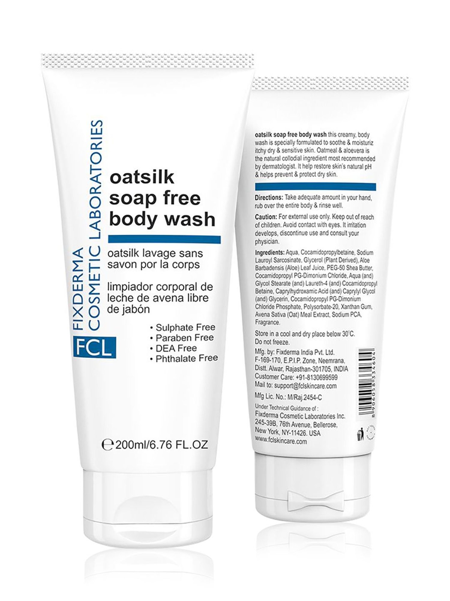 Fcl Oatsilk Soap Free Body Wash For Non Irritation Dryness, Roughness, And Itchiness - 200 ml