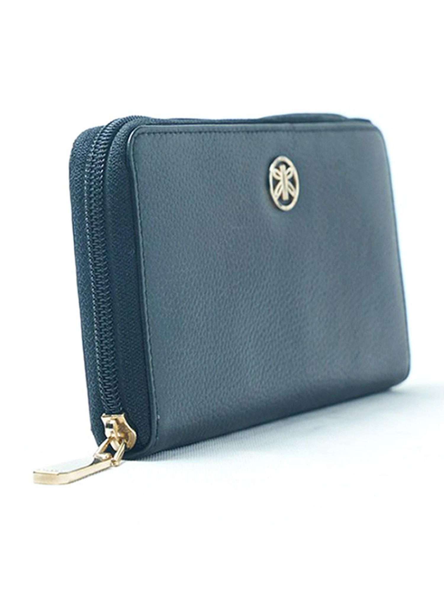 RI2K London Blue Leather Zip around Wallet