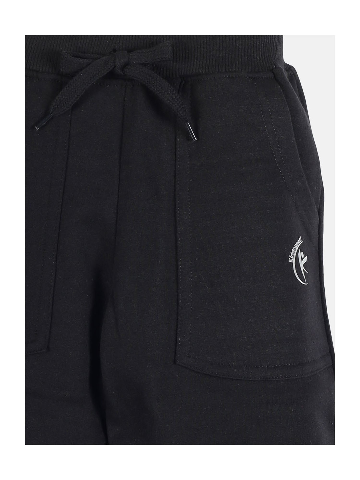 Kiddopanti Boys Black Solid Joggers