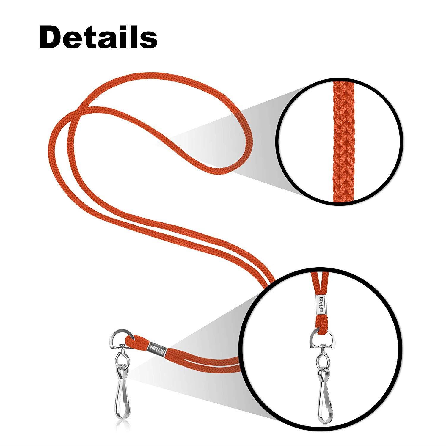 MIFFLIN Bulk Lanyards for ID Name Badge Holder (Orange Non-Breakaway, 100 Pack)