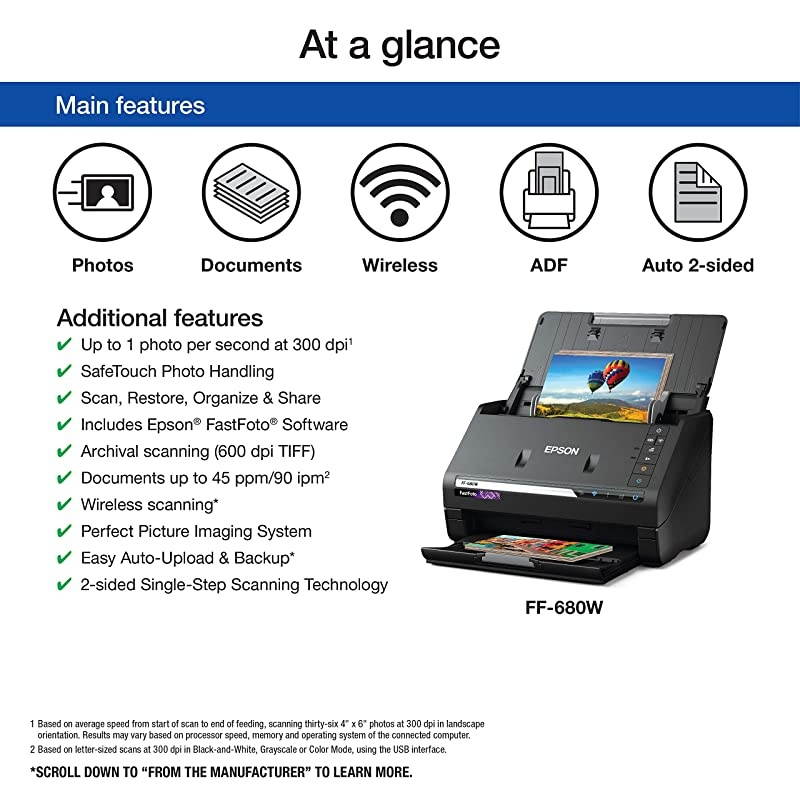 FastFoto FF-680W Wireless High-speed Photo and Document Scanning System (Renewed)