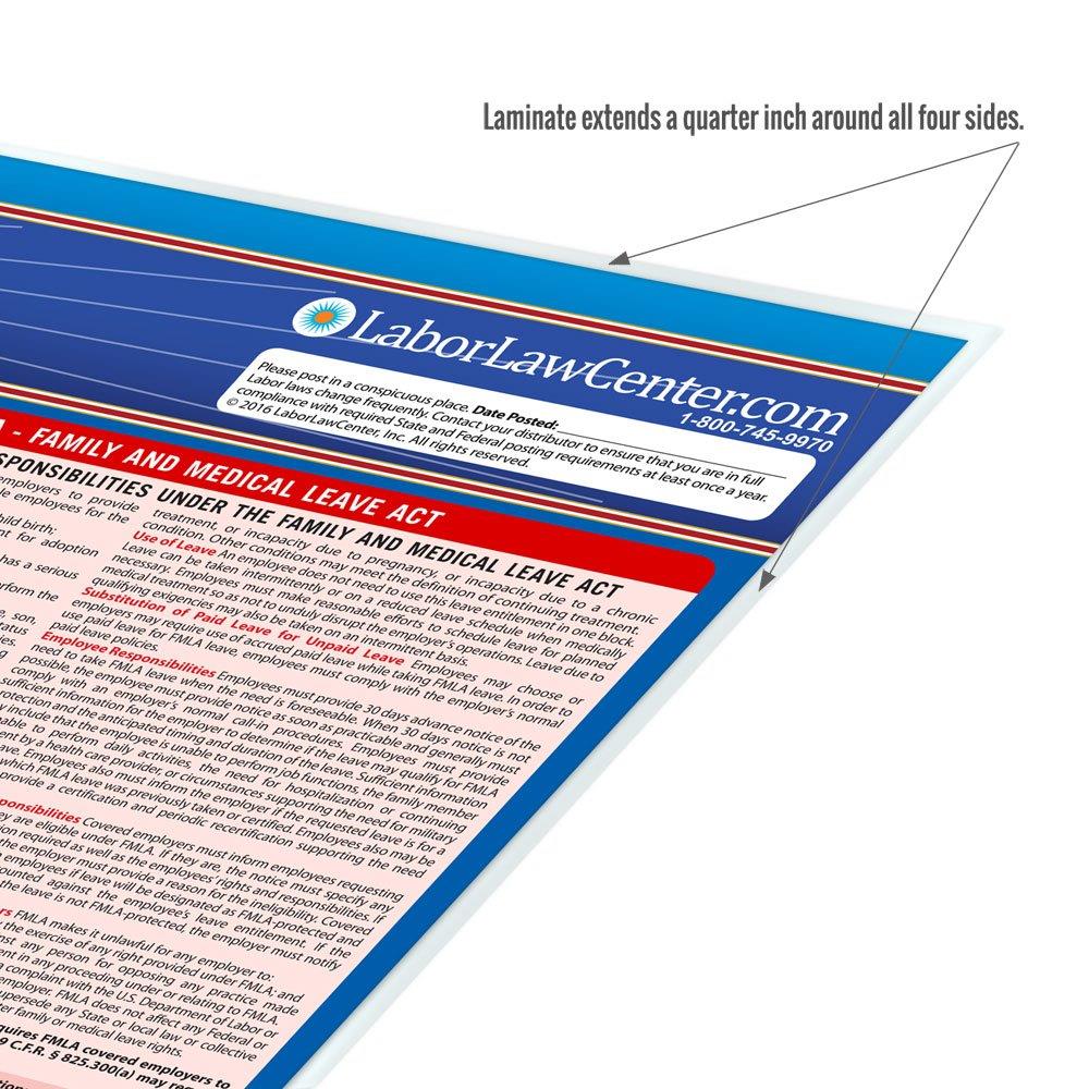 2018 California Labor Law Poster - State & Federal Compliant - Laminated