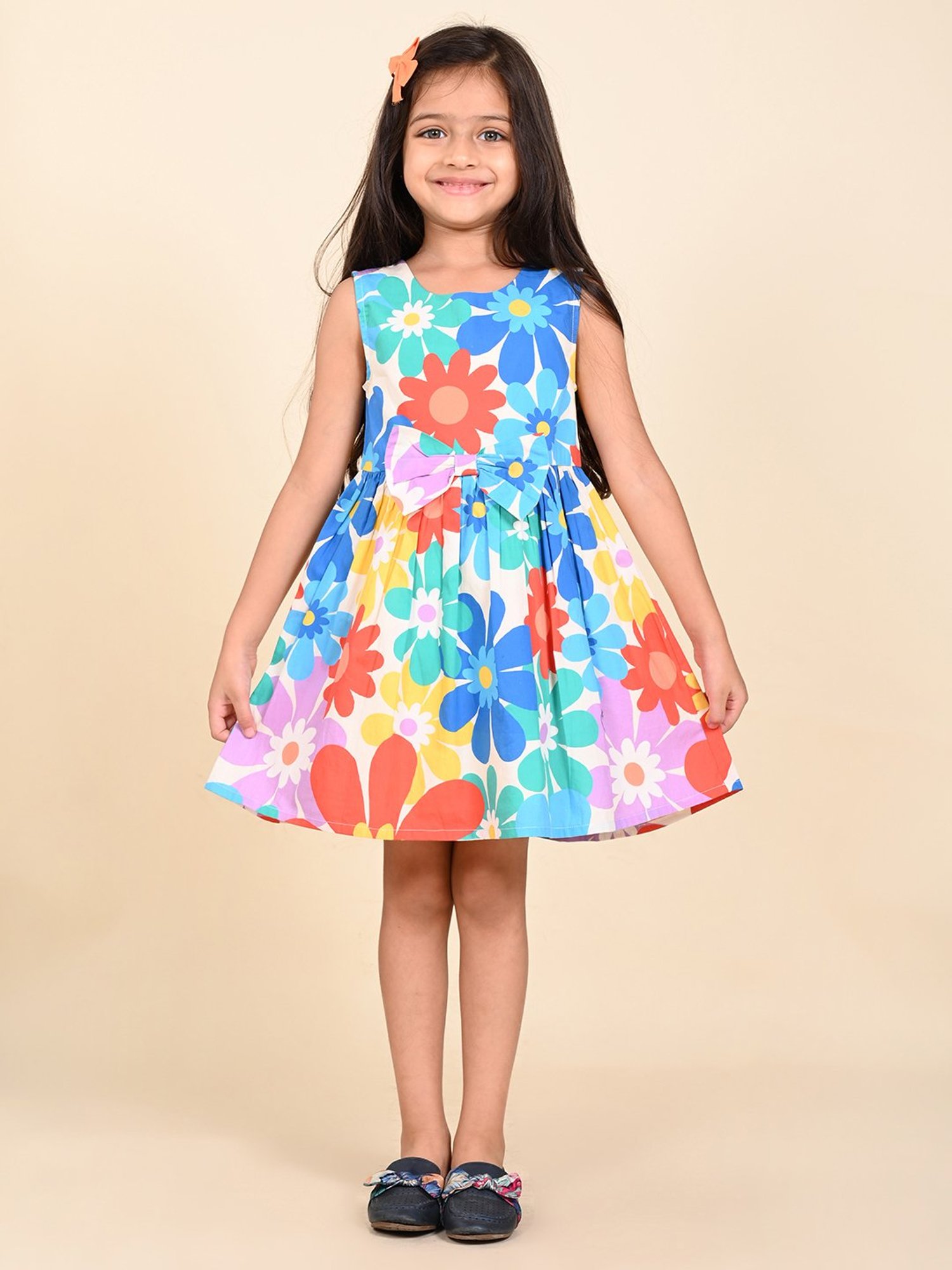 LilPicks Kids Multicolor Floral Print Dress