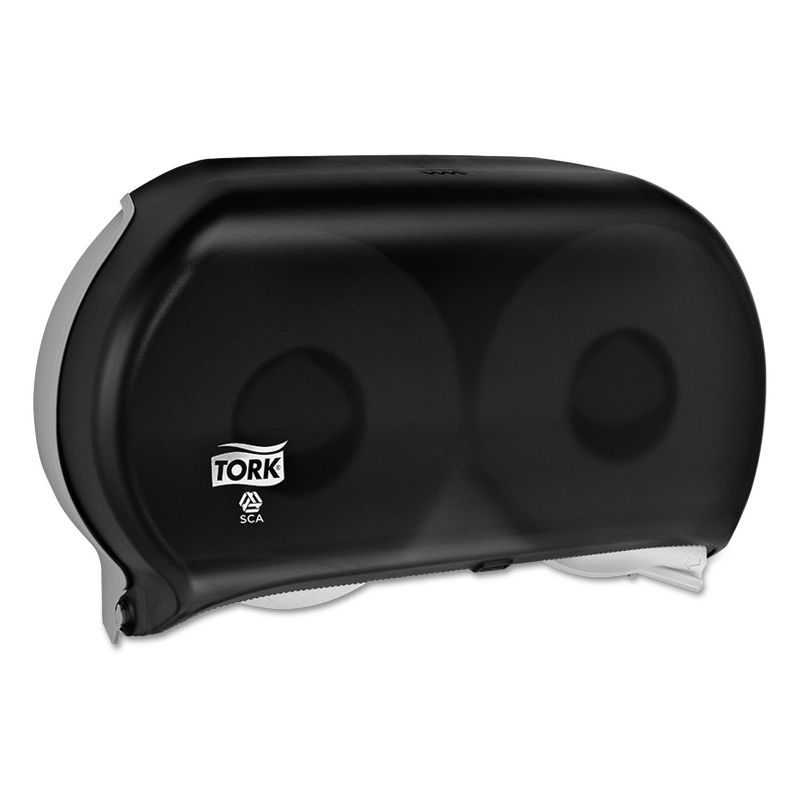 Tork Twin Jumbo Roll Bath Tissue Dispenser 19.29"Wx5.51"Dx11.83"H Black 56TR