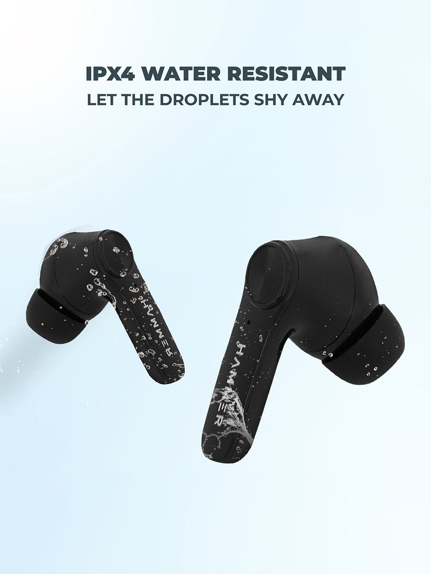 Hammer Airflow 2.0 True Wireless Earbuds with Mic (Black)