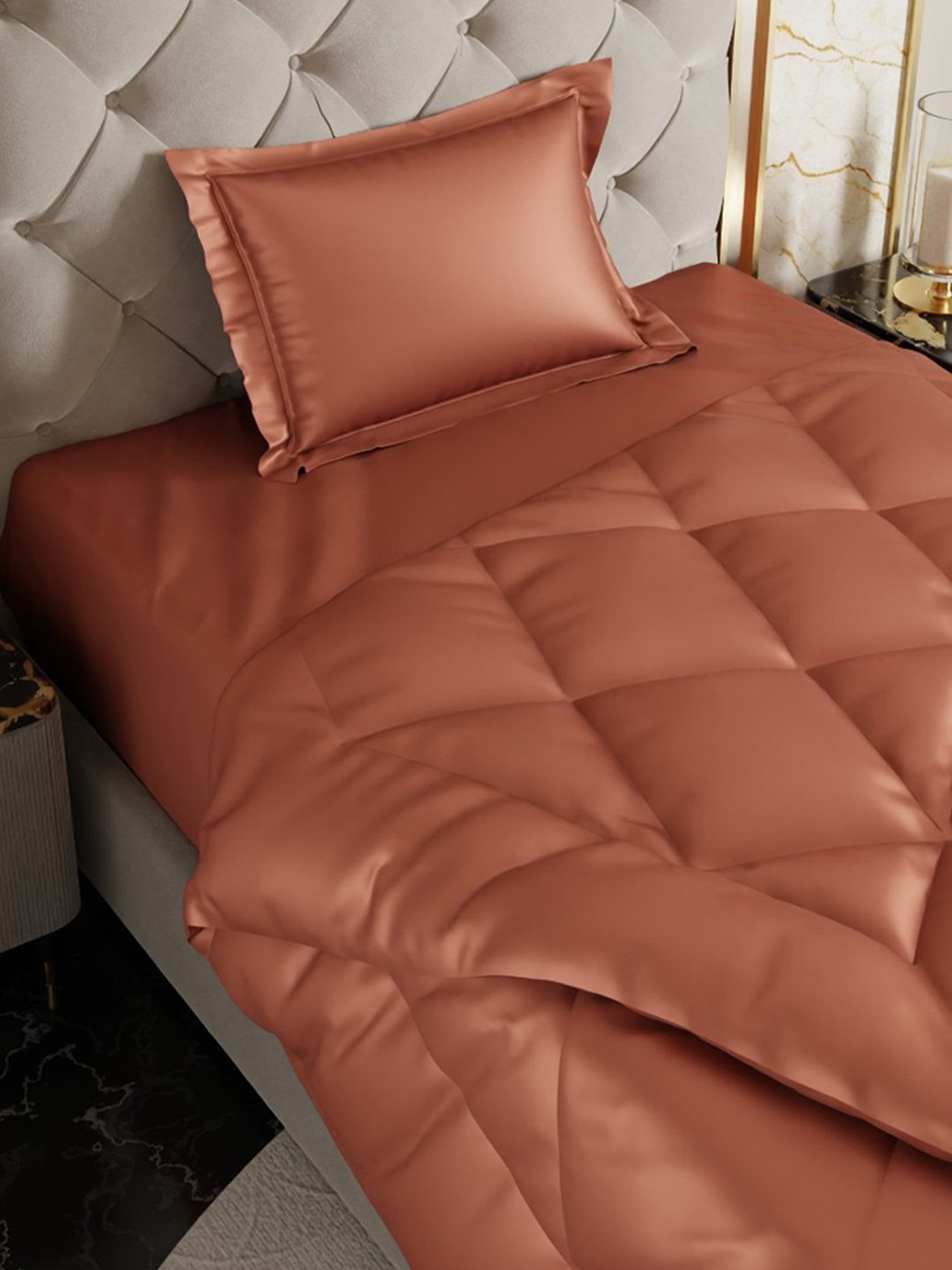 Stoa Paris Date Night Brown Polyester 150 GSM Single Comforter