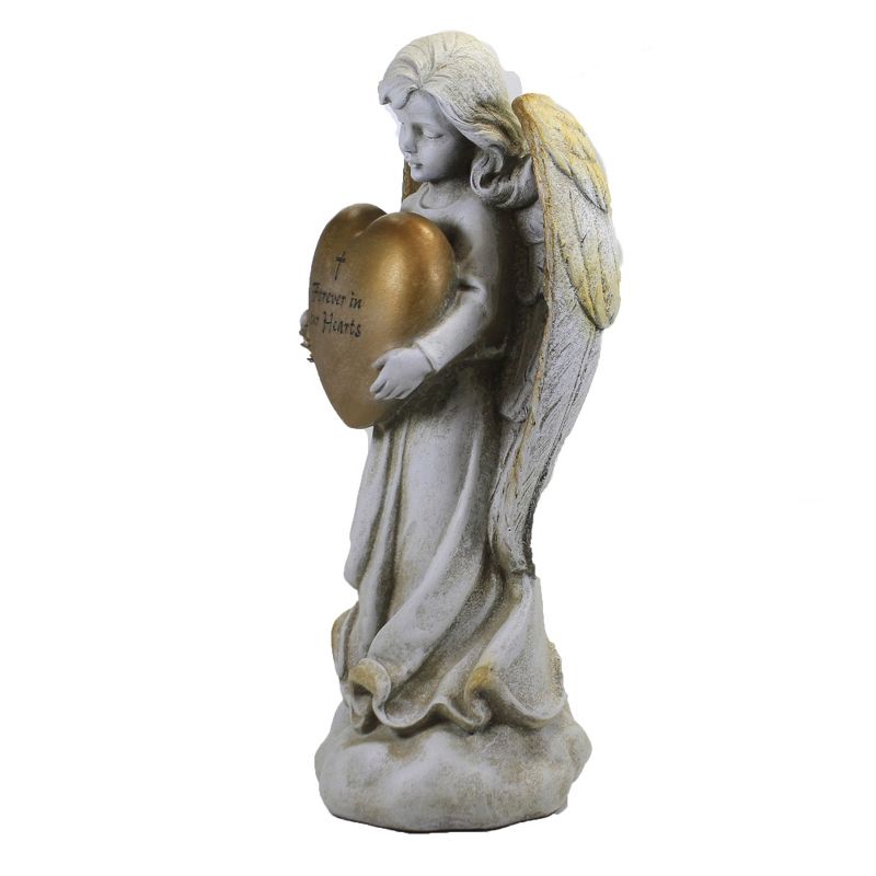 Home & Garden 12.0" Memorial Heart Angel Forever In Hearts Roman, Inc  -  Outdoor Sculptures And Statues