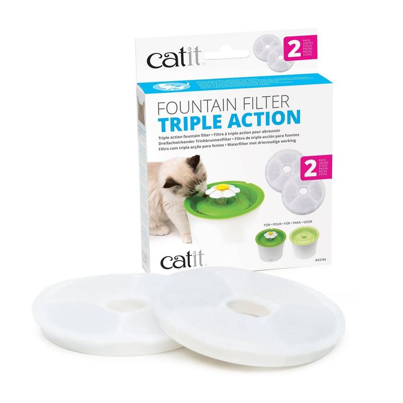Catit 2.0 Triple Action Water Softener for Cats - 2pk