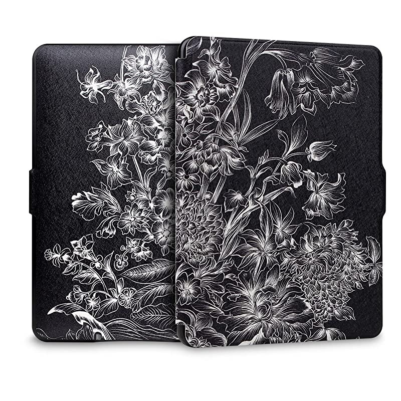 Case for Kindle Paperwhite Prior to 2018(Model No.EY21 or DP75SDI) - PU Leather Case Smart Protective Cover Only Fits Old Generation Kindle Paperwhite Prior to 2018