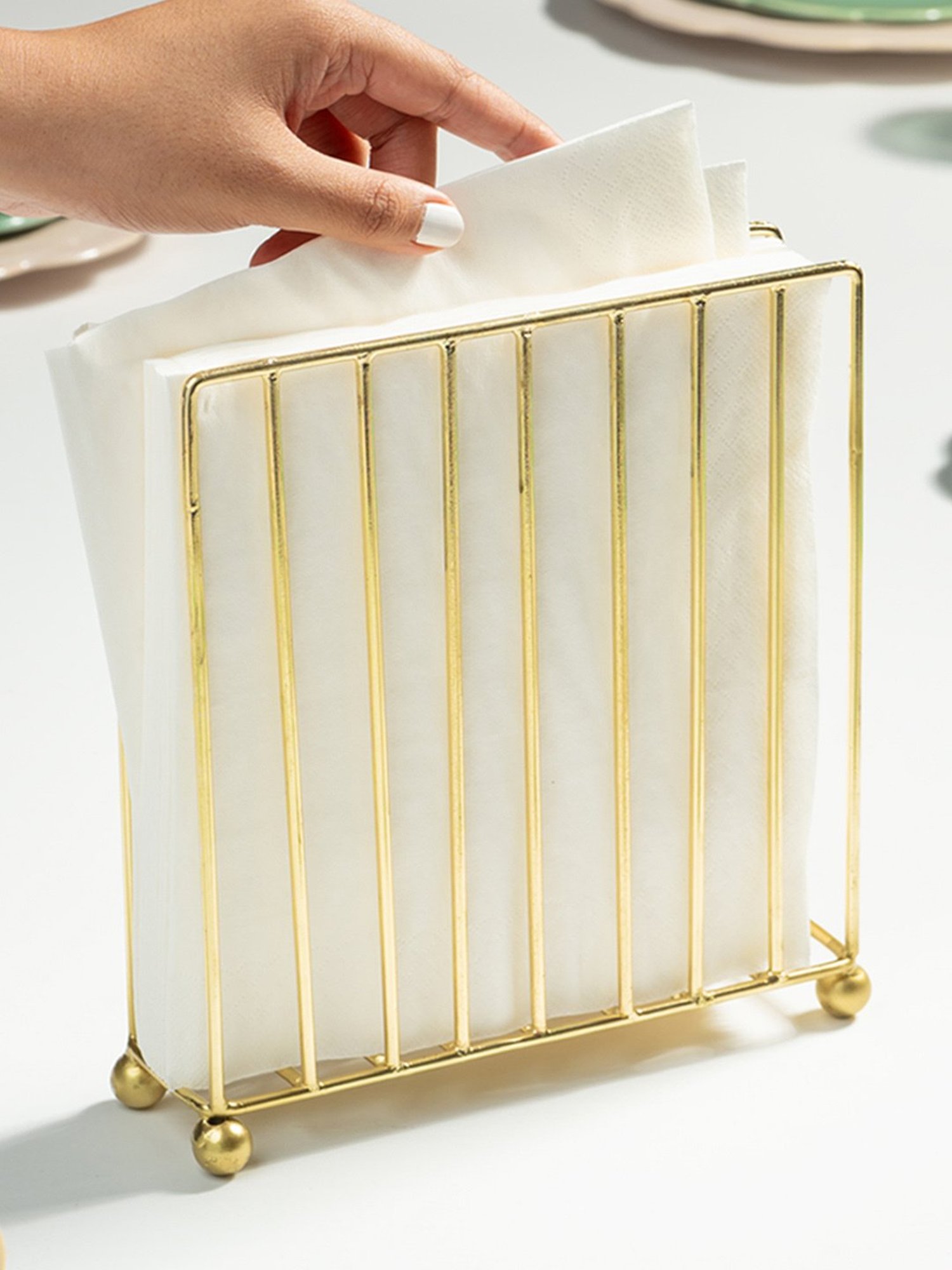 Nestroots Lustre Gold Stainless Steel Napkin Holder