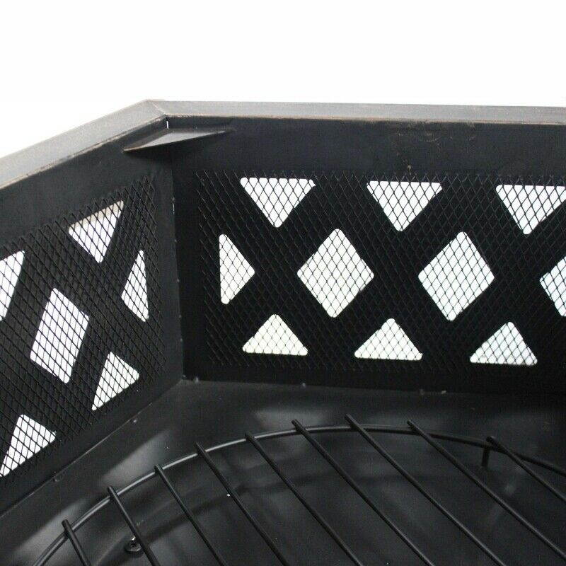 ALEKO Hex Shaped Steel Fire Pit Distressed Bronze 24 Inches Diameter