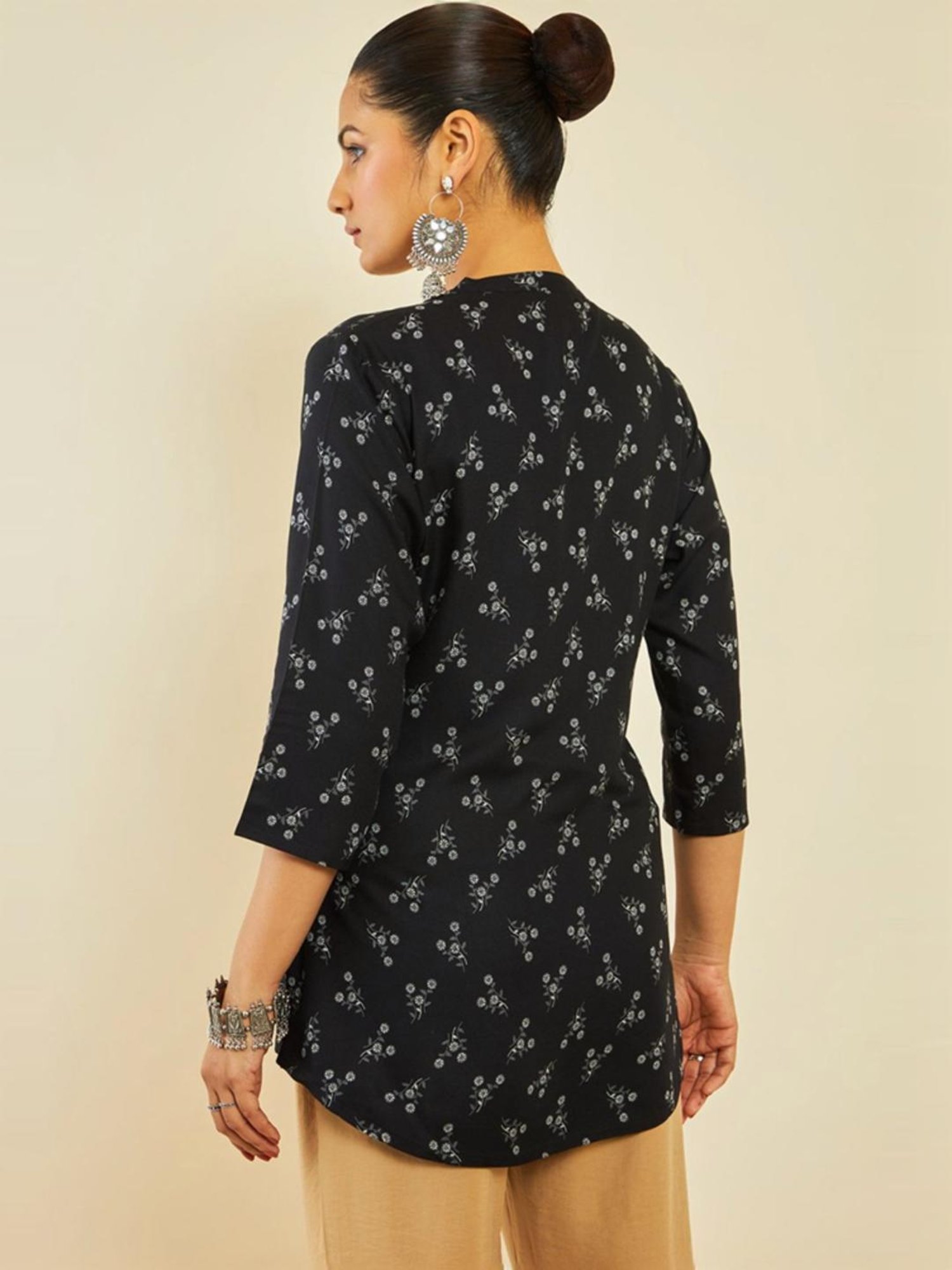 Soch Black Floral Print Tunic