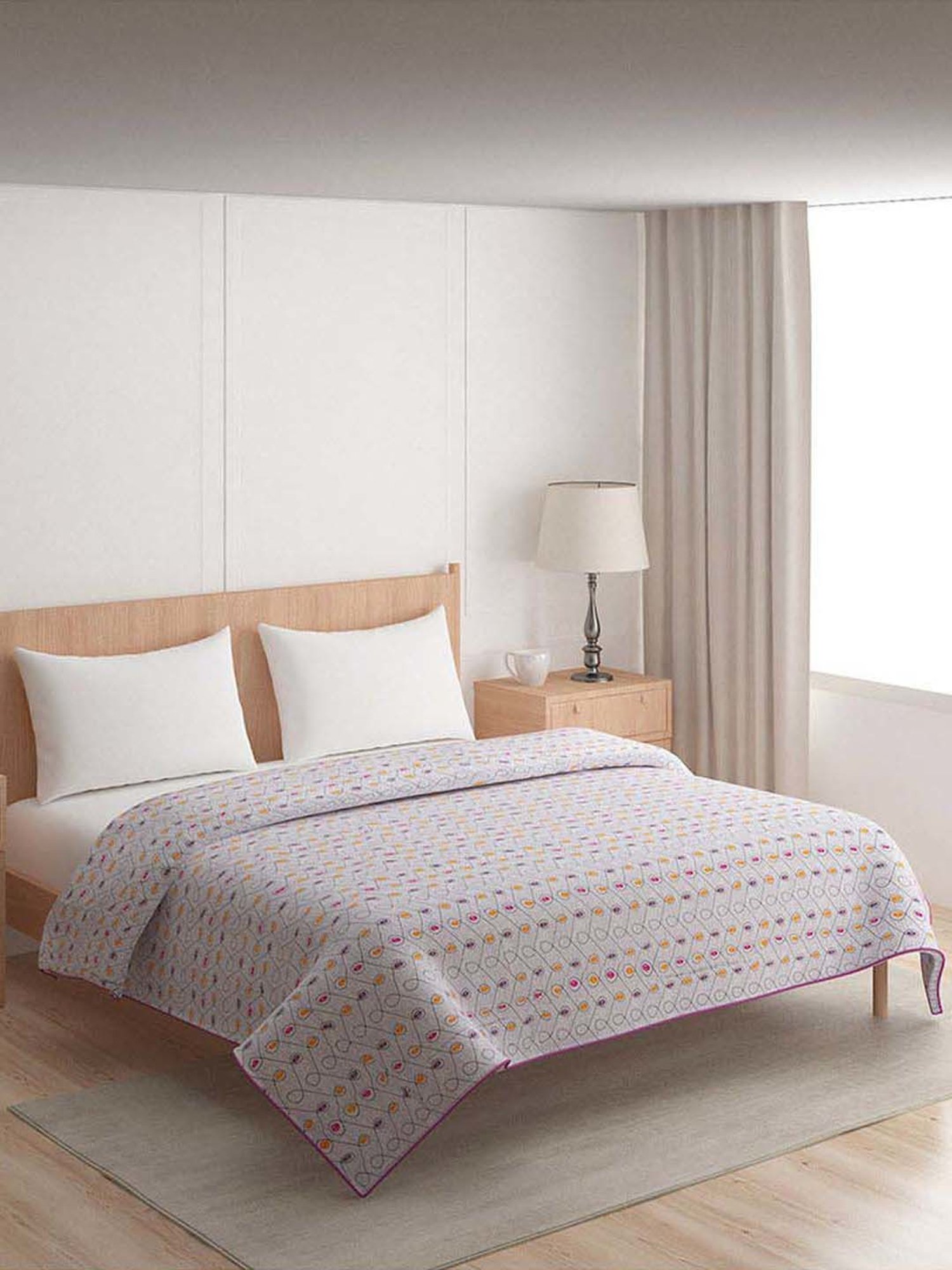 @home Multicolor 140 TC Cotton Abstract Printed Double Bed Dohar