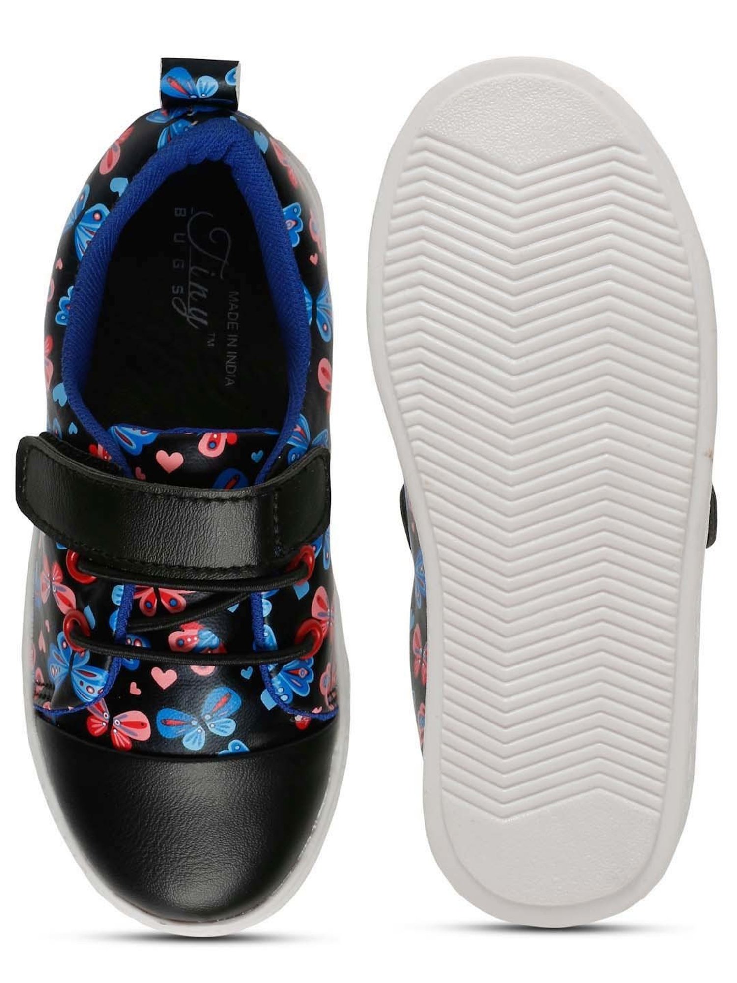 Tiny Bugs Kids Black & Blue Casual Sneakers