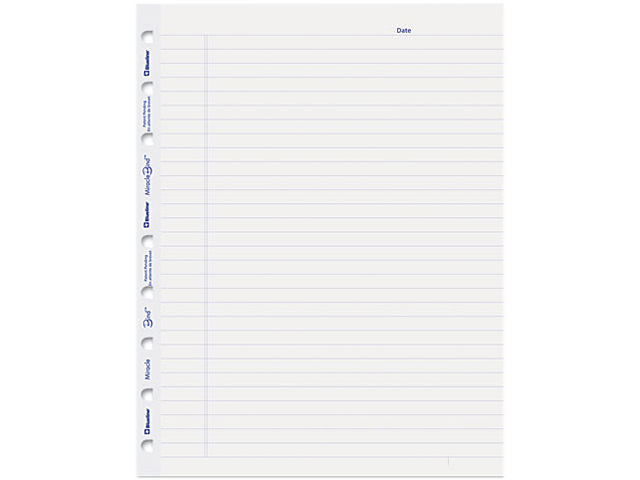 Blueline AFR9050R MiracleBind Notebook Ruled Paper Refill, 9-1/4 x 7-1/4, White, 25 Sheets/Pack