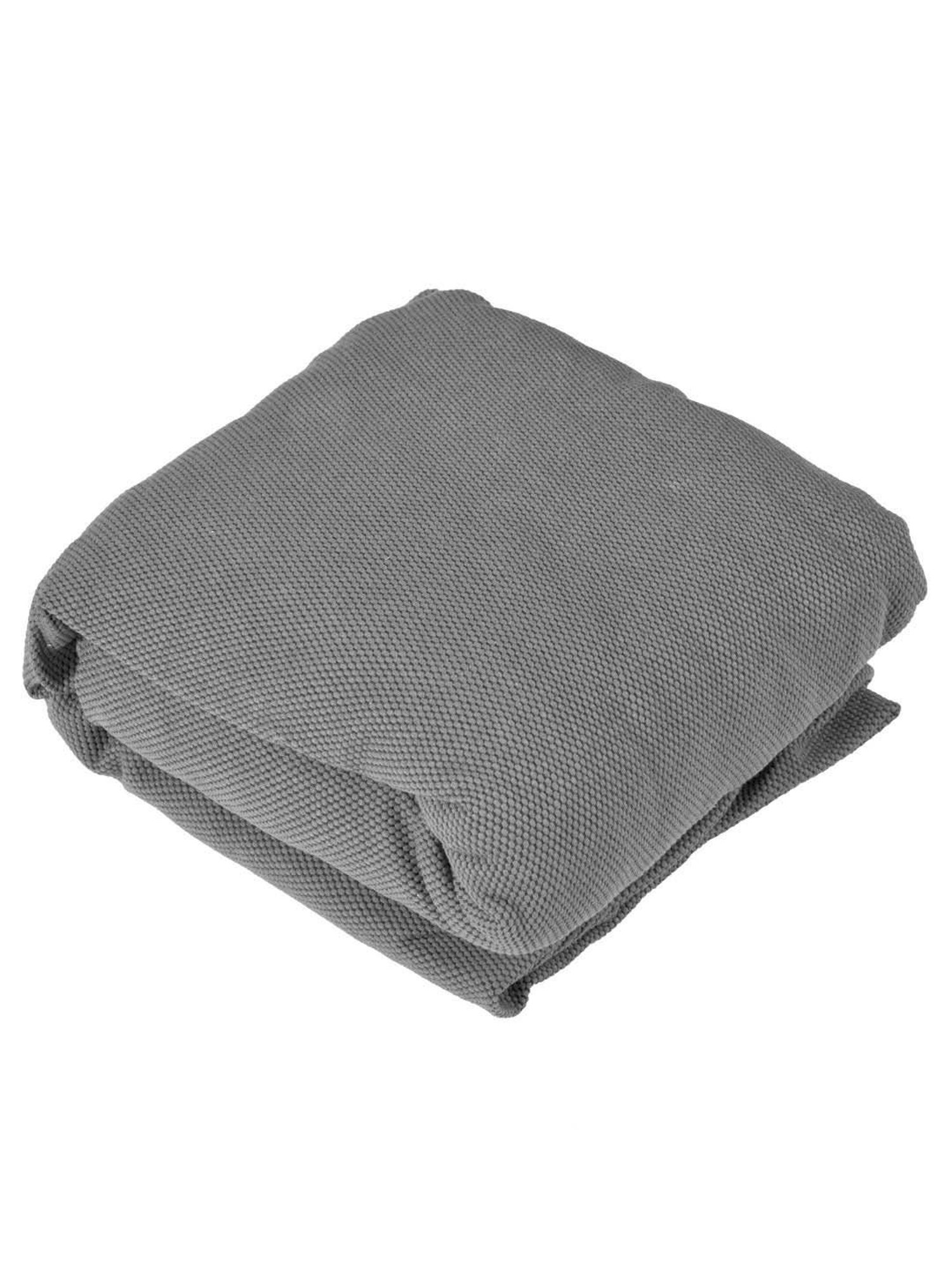 @home GREY SOLID Cotton Fitted 1 Seater Sofa Cover