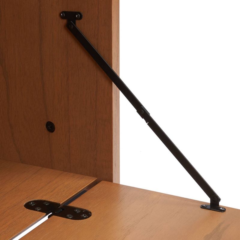 71.96" Lavina 3 Shelves and 1 Door Etagere Natural/Charcoal - Safavieh