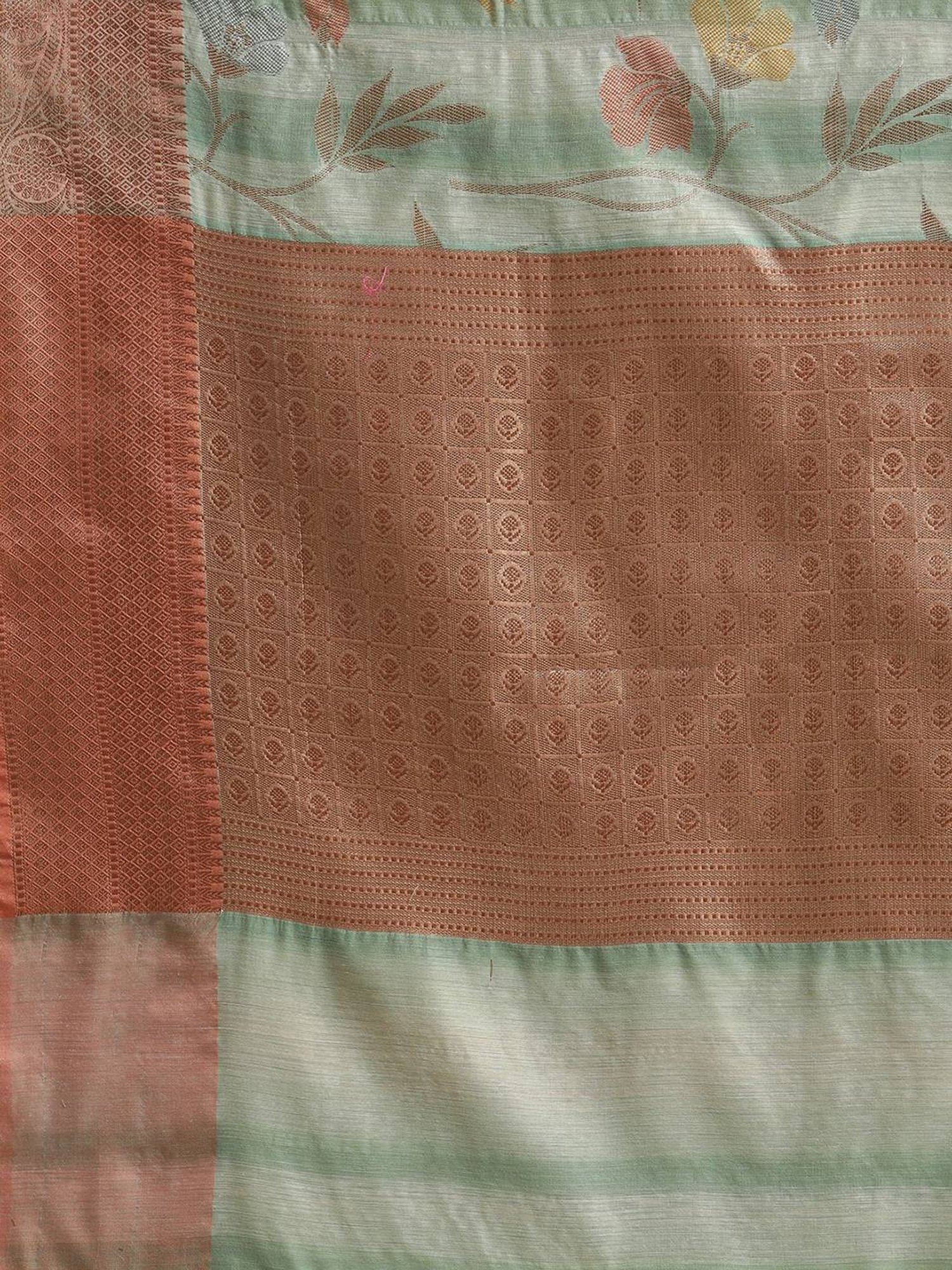 Banarasi Silk Works SeaGreen Woven Saree with Blouse