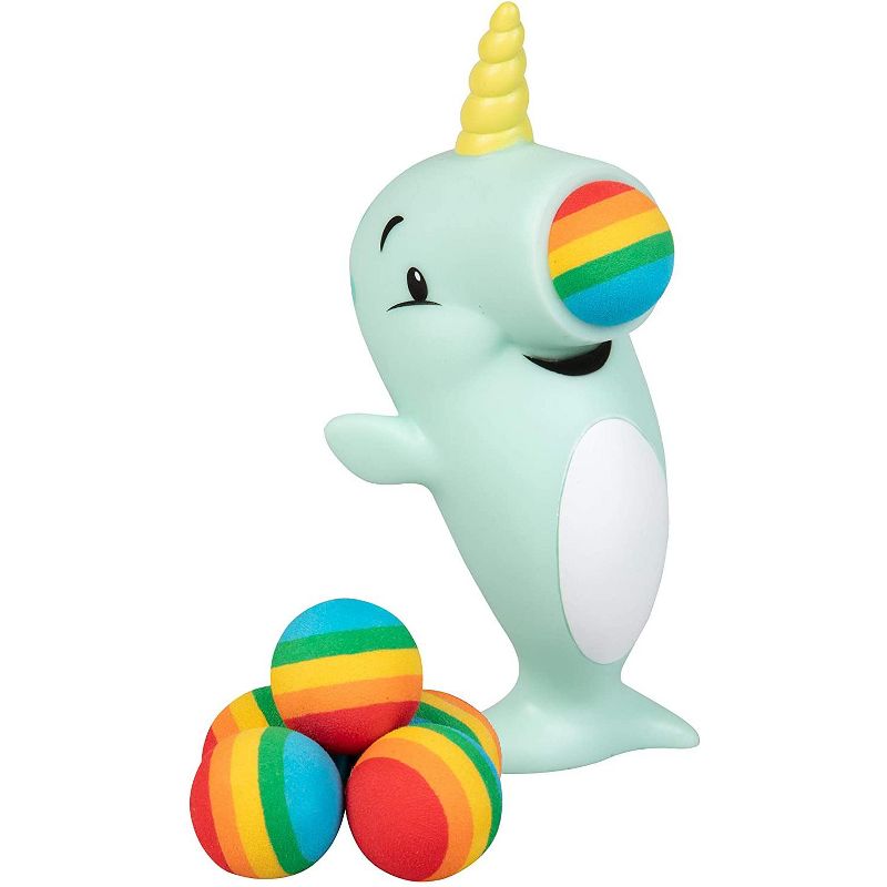 Hog Wild Narwhal Popper Toy, Shoots Foam Balls!