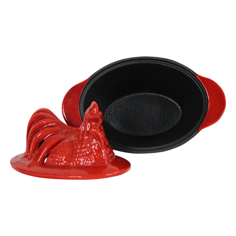 US Stove CS-01R 1 Quart Enamel Cast Iron Wood Stove Chicken Steamer Humidifier Pot, Red