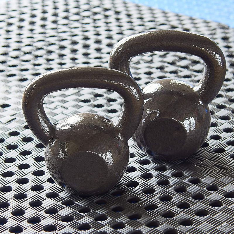 Everyday Essentials 50 Pound Full Body Fitness Exercise Strength Training Free Weight Kettlebell Weight Equipment for Home and Gym Workouts