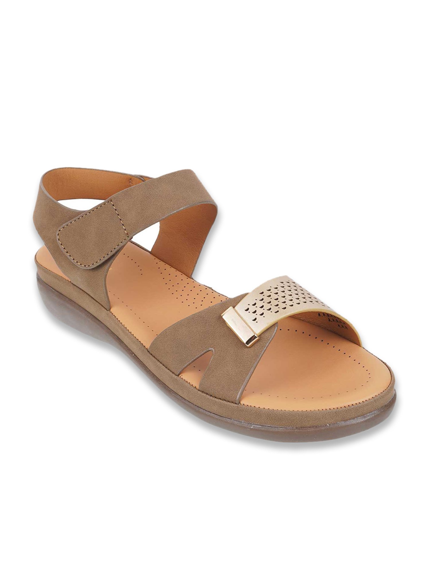 Mochi Women's Brown Ankle Strap Wedges