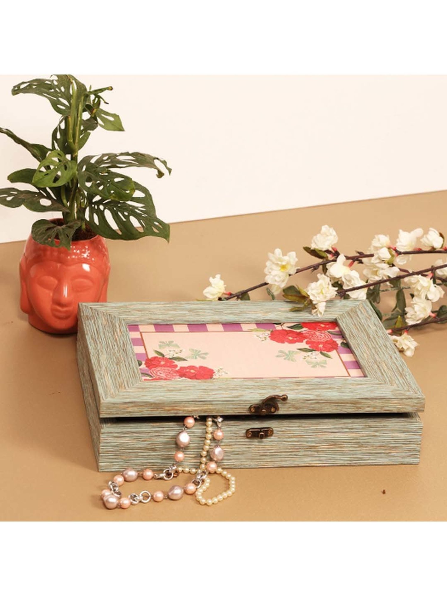 ICRAFT Lilac Haze Series Purple & Beige Mdf Large Storage Box